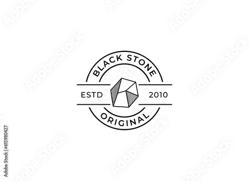 Black stone premium marble logo design. Stone logo vector