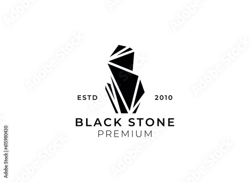 Black stone premium marble logo design. Stone logo vector