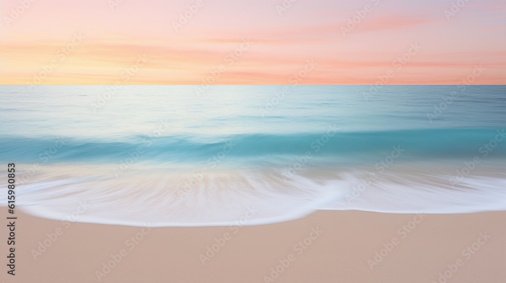 Tropical Beach with small Waves. Stunning water color. Background. Generative AI