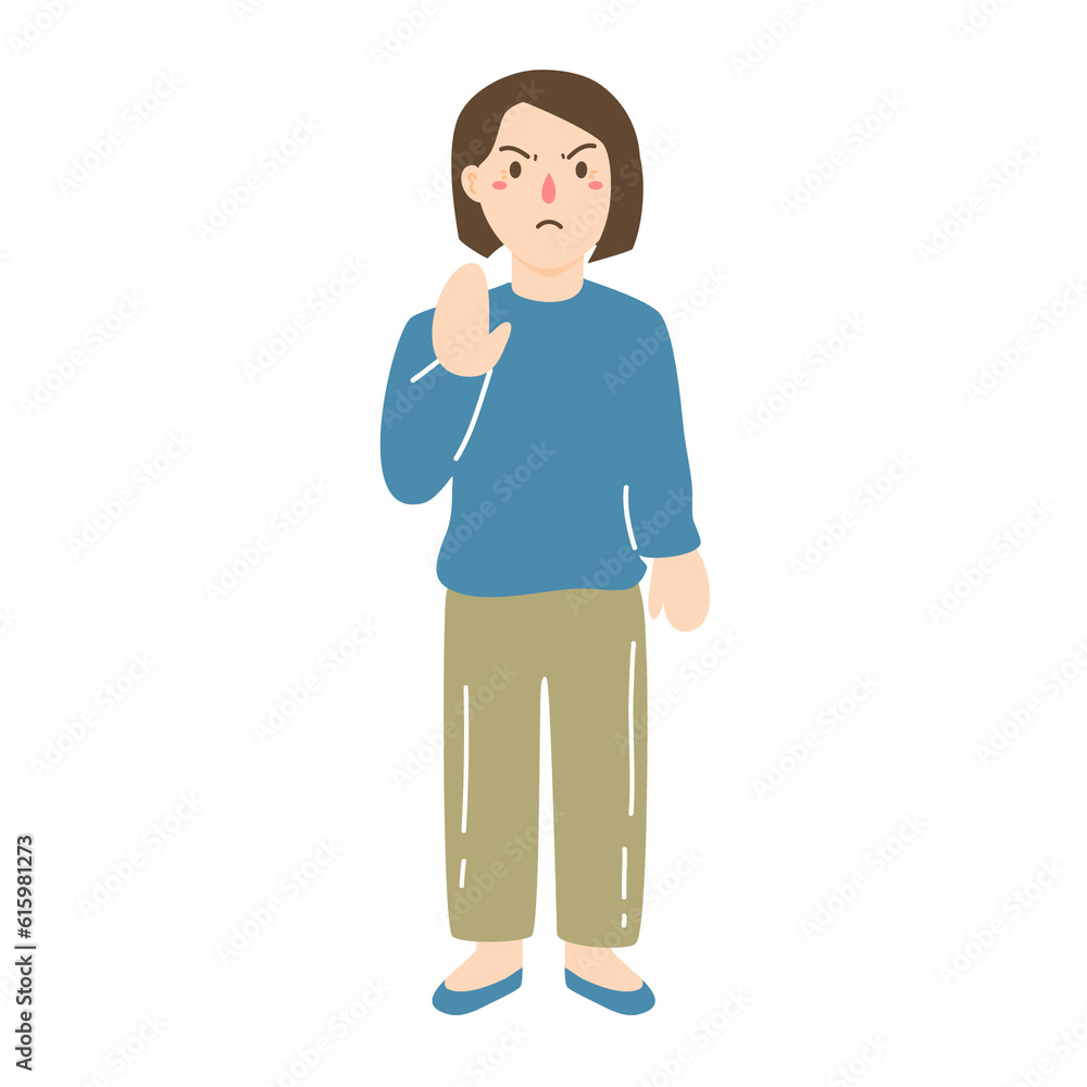 female illustration character with no hand gesture female illustration character with no hand gesture