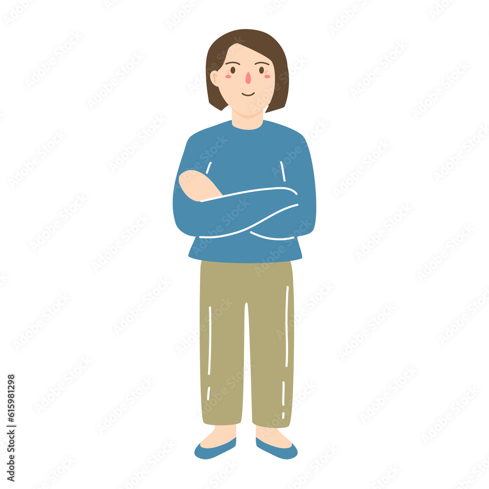 Fototapeta premium woman standing posing with crossed arms