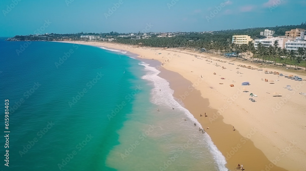 beautiful beach with angle view