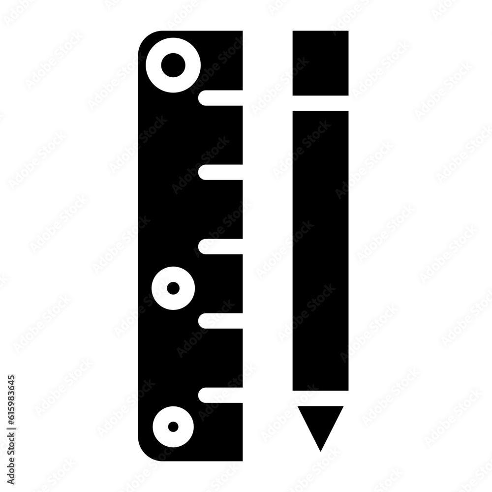 The Black Pencil and Ruler Icon Symbols Are Perfect as an Additional Element to your Design The Black Pencil and Ruler Icon Symbols Are Perfect as an Additional Element to your Design