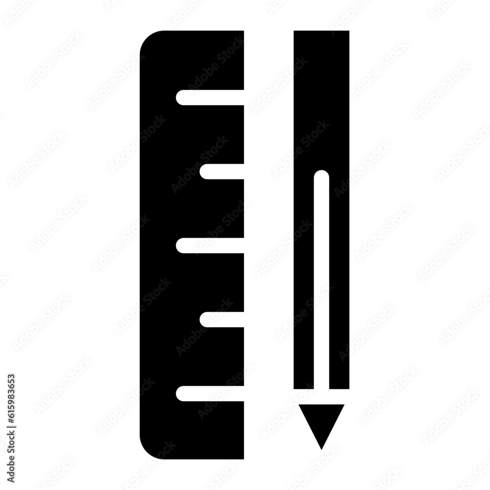The Black Pencil and Ruler Icon Symbols Are Perfect as an Additional Element to your Design The Black Pencil and Ruler Icon Symbols Are Perfect as an Additional Element to your Design