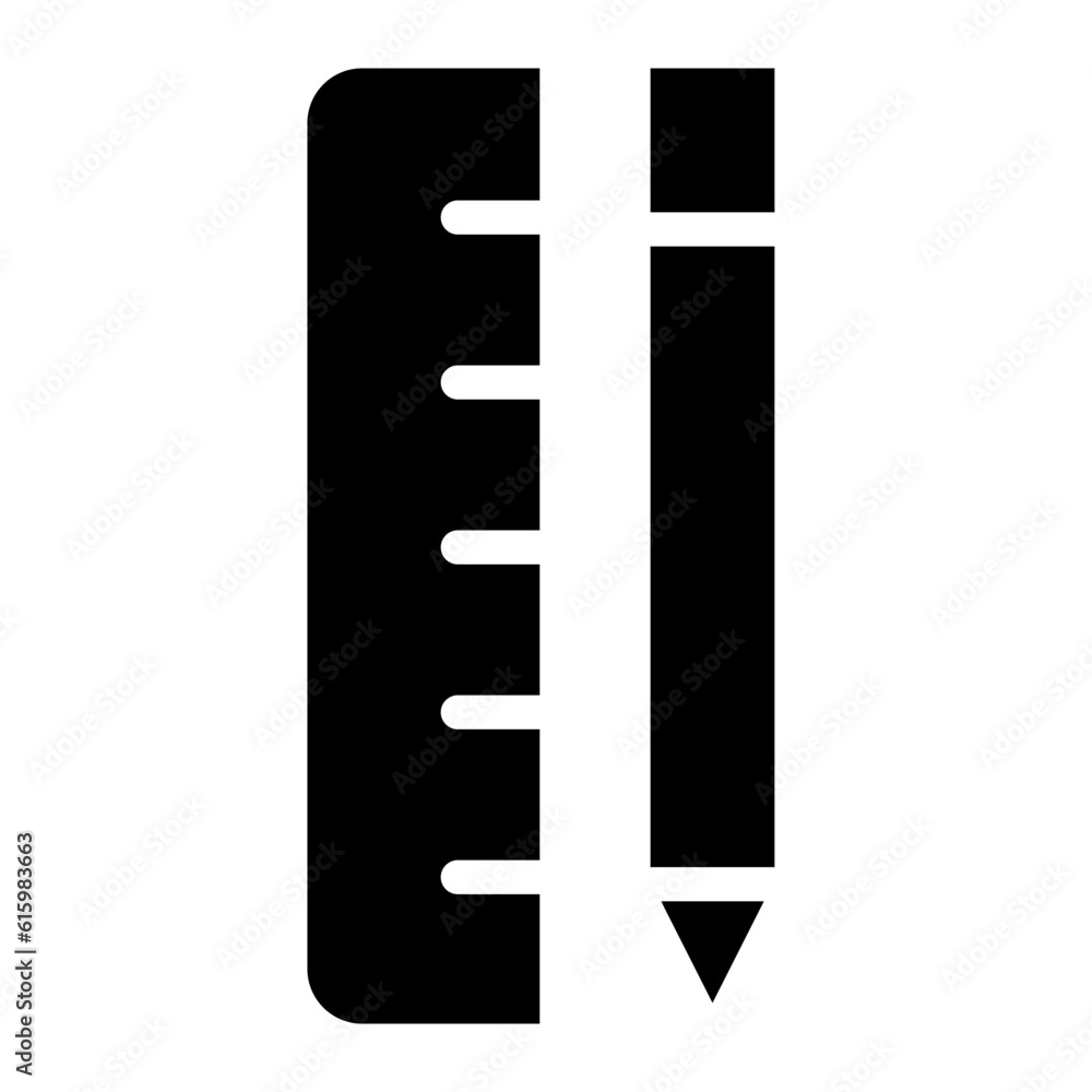 The Black Pencil and Ruler Icon Symbols Are Perfect as an Additional Element to your Design The Black Pencil and Ruler Icon Symbols Are Perfect as an Additional Element to your Design