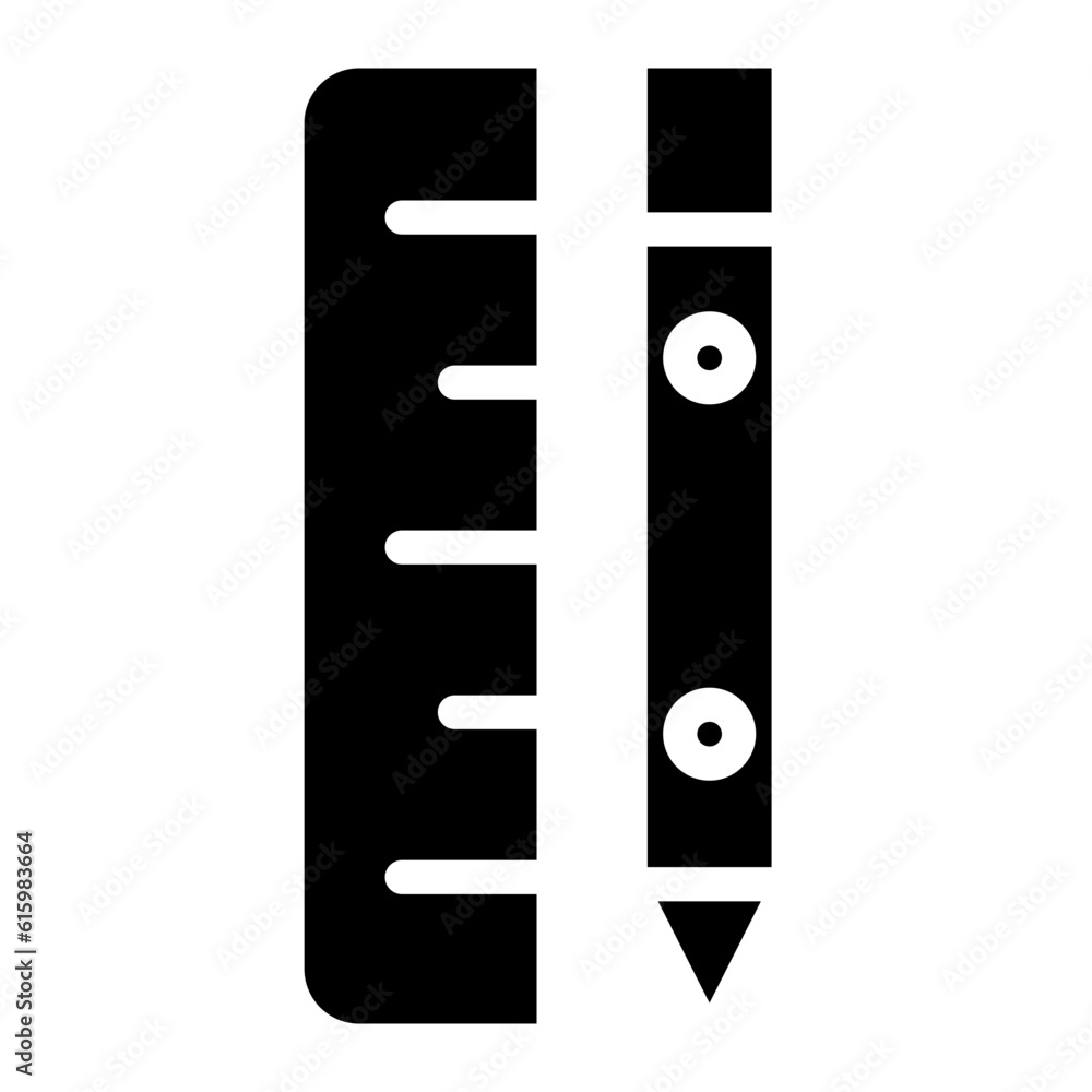 The Black Pencil and Ruler Icon Symbols Are Perfect as an Additional Element to your Design The Black Pencil and Ruler Icon Symbols Are Perfect as an Additional Element to your Design