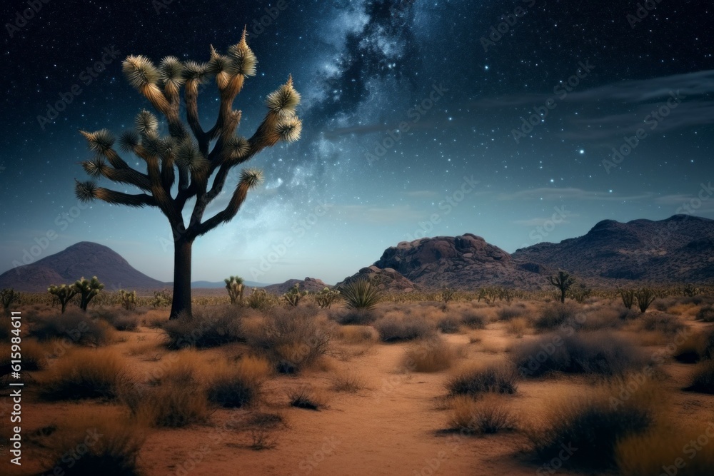 Night in the desert. Background with selective focus and copy space. AI generated, human enhanced Night in the desert. Background with selective focus and copy space. AI generated, human enhanced