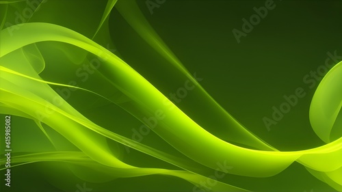 A beautiful abstract trailing smoke in yellow-green color backdrop for a product presentation. isolated in a dark background, wallpaper background. Generative AI