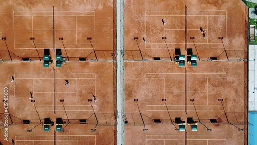 the simetry of many tennis courts photo
