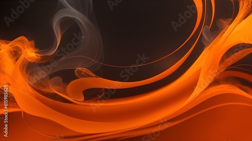 A beautiful abstract trailing smoke orange backdrop for a product presentation. wallpaper background. Generative AI