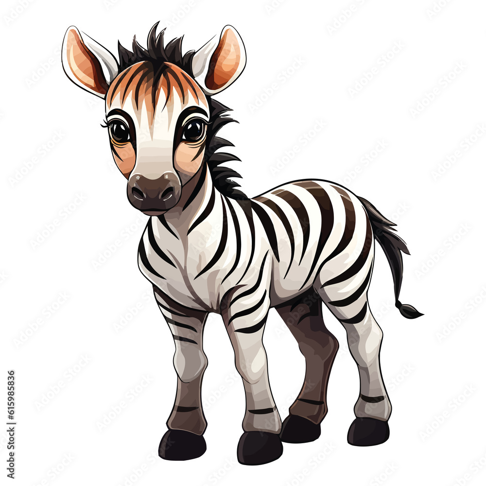 Whimsical Wonder: Whimsical 2D Illustration of a Cute Zorse