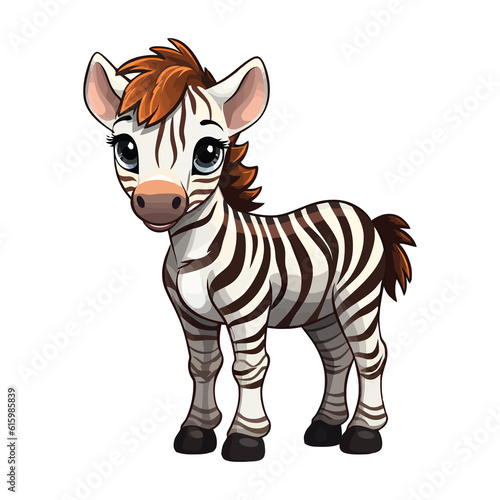 Whimsical Wonder  Whimsical 2D Illustration of a Cute Zorse