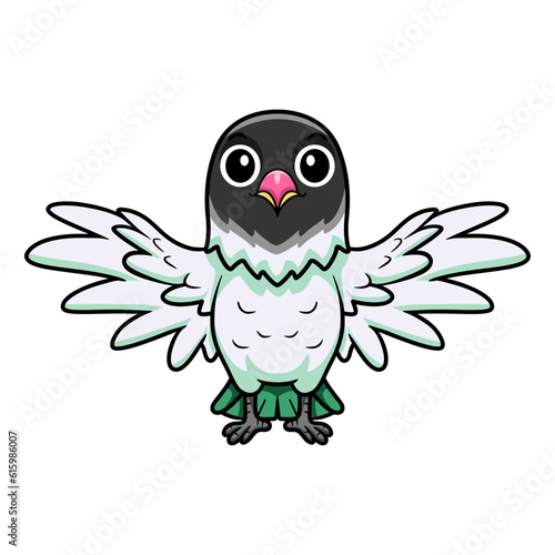 Cute agapornis malta lovebird cartoon flying