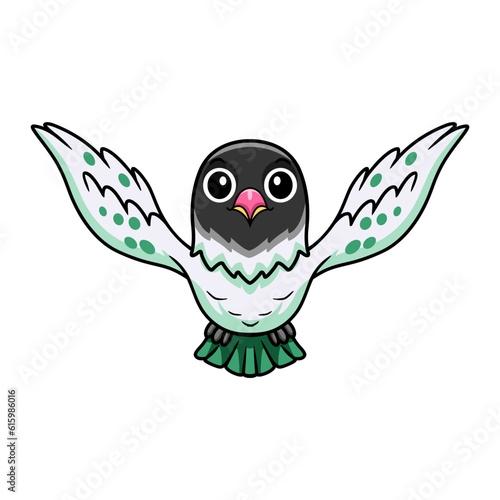 Cute agapornis malta lovebird cartoon flying