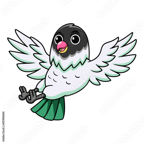 Cute agapornis malta lovebird cartoon flying