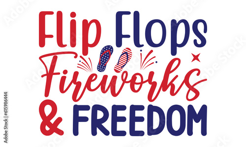 Flip Flops Fireworks And Freedom, July 4th 1776 Design, All American Family Bundle, 4th July Craft Design, © Craftart