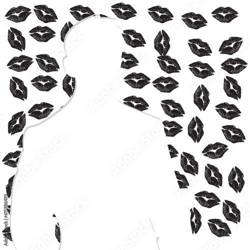 Kissing vector illustration