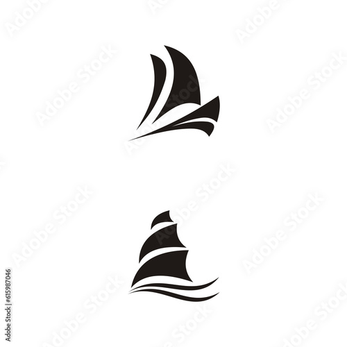 logo design vector icon modern abstract symbol of sailboat ship photo