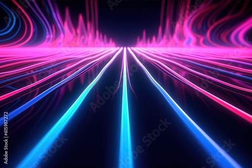 abstract futuristic background with pink blue glowing neon moving high speed wave lines and bokeh lights. Data transfer Data Connection concept Fantastic wallpaper