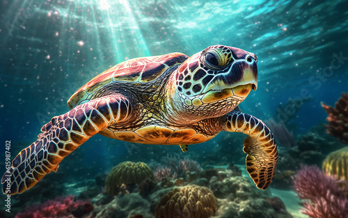 Sea Turtle, Generative AI, © omune