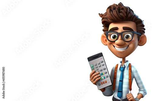 Caucasian Male Accountant Isolated White Backdrop Charming With Copy Space Generative AI