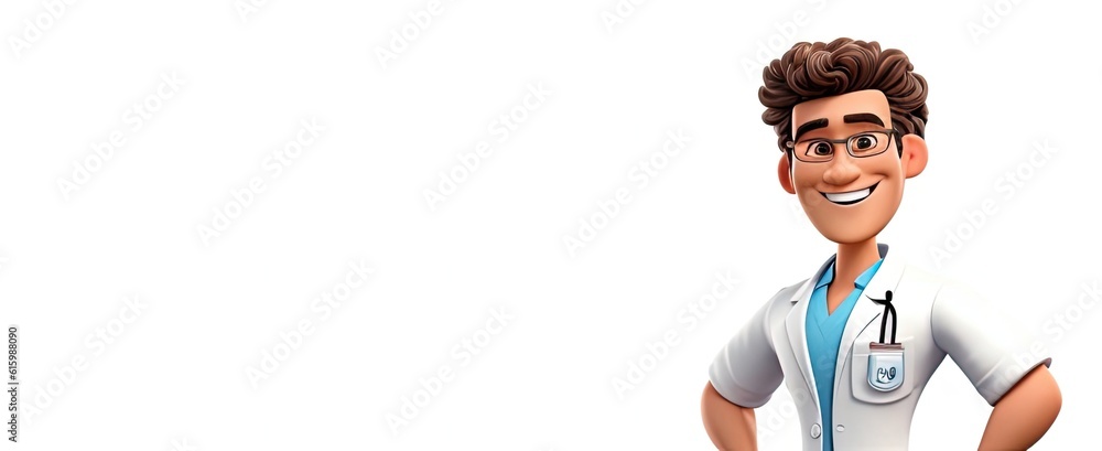 Caucasian Male Chiropractor Isolated White Background Charming With Copy Space Generative AI