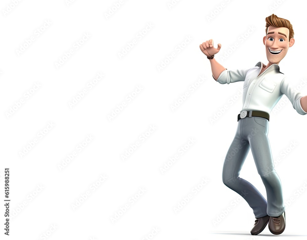 Caucasian Man Dancer Isolated White Backdrop Good Looking With Copyspace Generative AI Caucasian Man Dancer Isolated White Backdrop Good Looking With Copyspace Generative AI