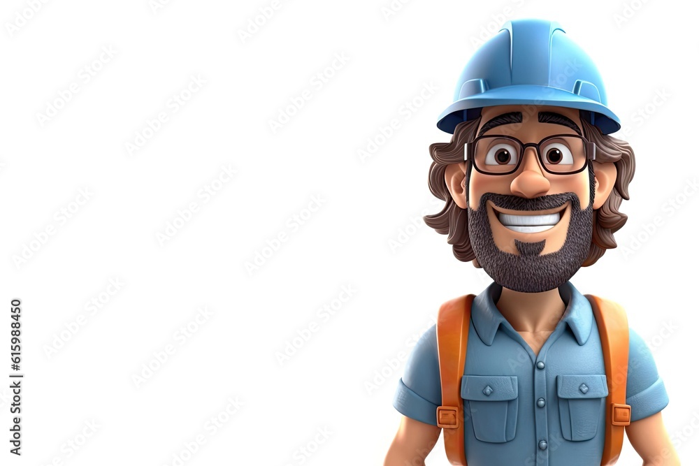 Caucasian Male Engineer Isolated White Background Handsome With Copy Space Generative AI Caucasian Male Engineer Isolated White Background Handsome With Copy Space Generative AI