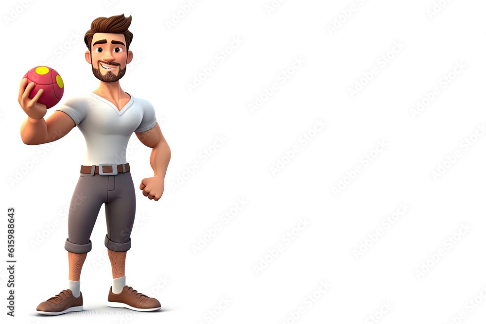 Caucasian Male Fitness Trainer Isolated White Background Charming With Copy Space Generative AI Caucasian Male Fitness Trainer Isolated White Background Charming With Copy Space Generative AI