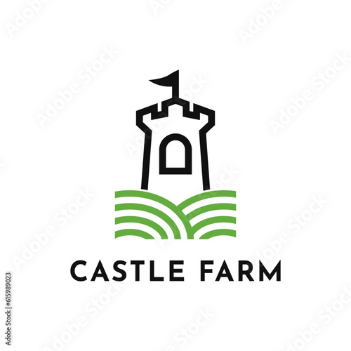 Illustration Vector Graphic Castle Farm Logo Design