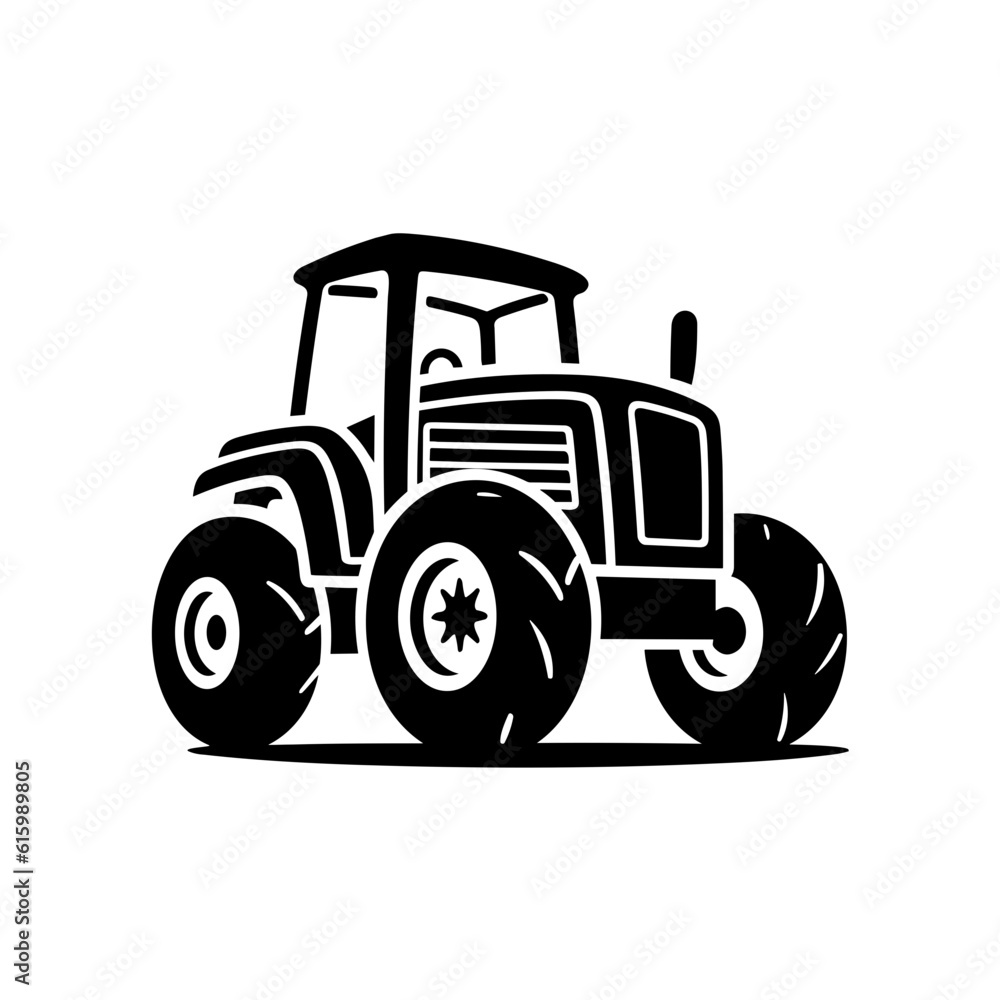 Tractor Logo Illustration. Silhouette