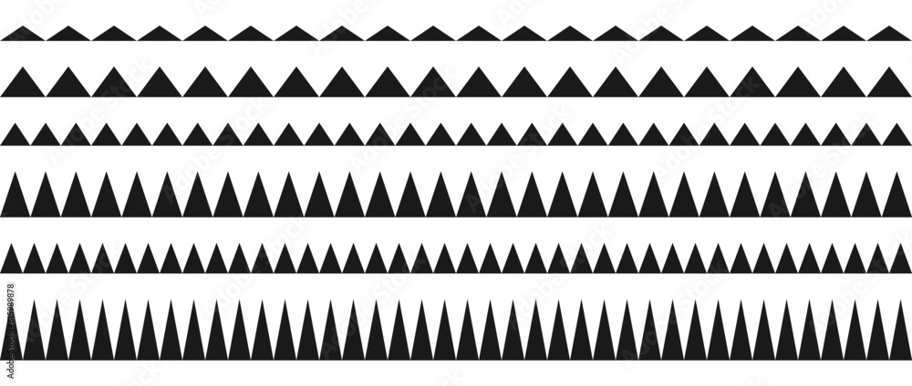 Zig zag border pattern set. Repeating wavy lines collection. Graphic design elements for decoration, banner, poster, template. Vector Zig zag border pattern set. Repeating wavy lines collection. Graphic design elements for decoration, banner, poster, template. Vector