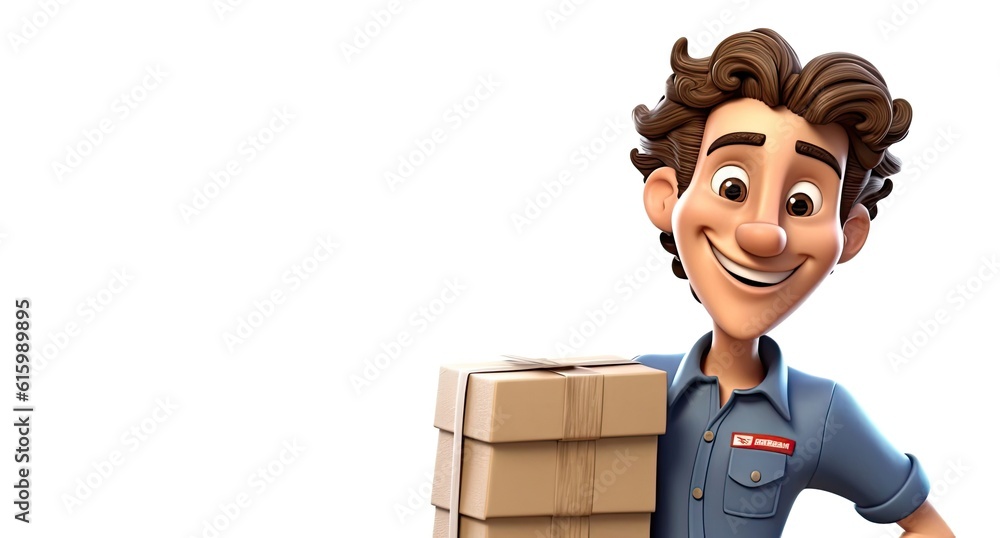 Caucasian Male Shipping And Receiving Clerk Isolated White Backdrop Charming With Copy Space Generative AI Caucasian Male Shipping And Receiving Clerk Isolated White Backdrop Charming With Copy Space Generative AI