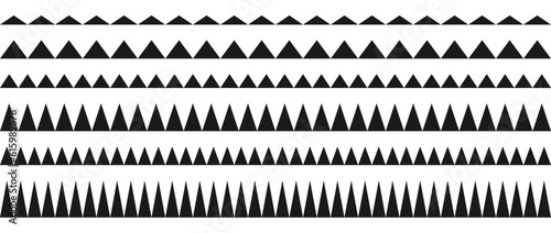 Zig zag border pattern set. Repeating wavy lines collection. Graphic design elements for decoration, banner, poster, template. Vector
