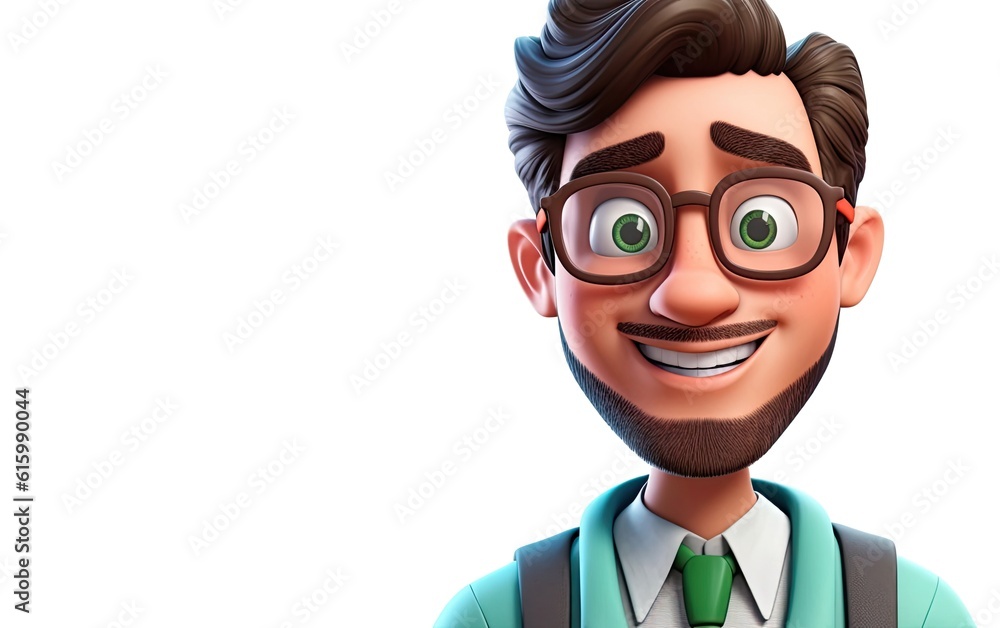 Caucasian Man Teacher Isolated White Backdrop Good Looking With Copy Space Generative AI Caucasian Man Teacher Isolated White Backdrop Good Looking With Copy Space Generative AI