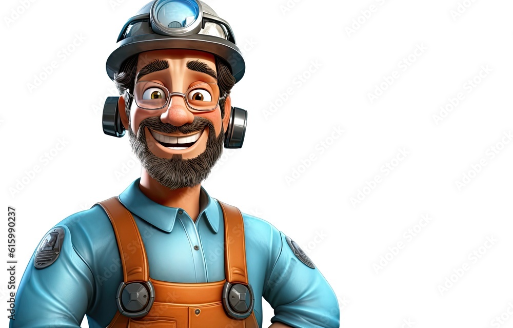 Fototapeta premium Caucasian Male Welder Isolated White Background Handsome With Copyspace Generative AI