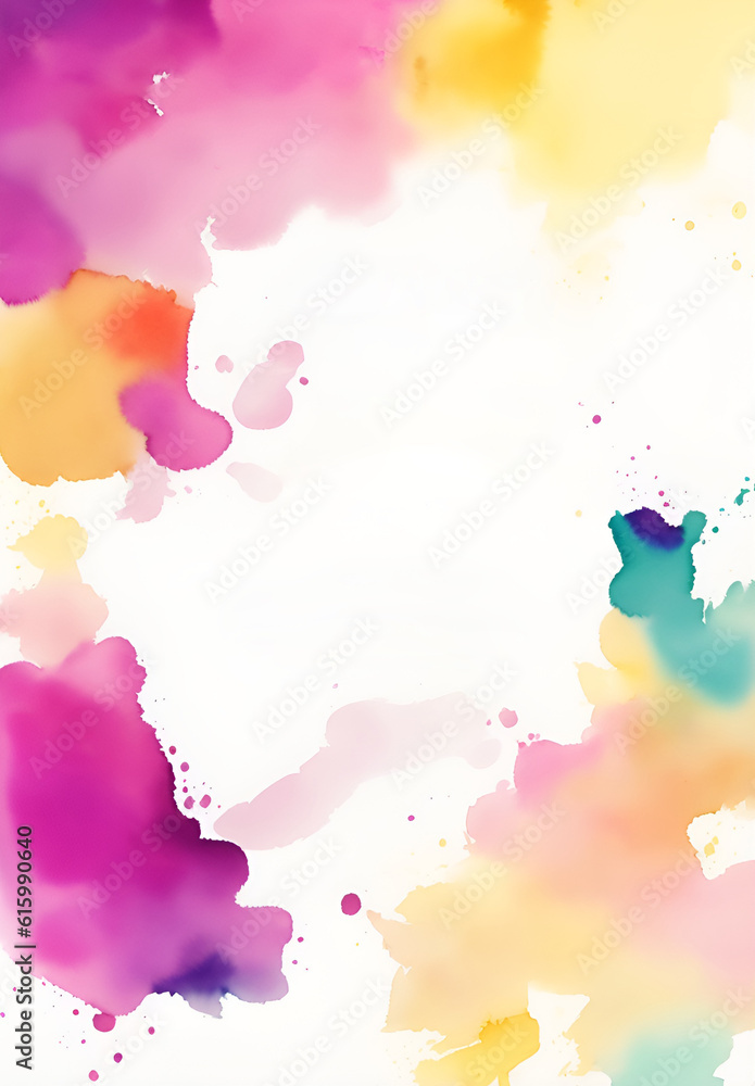 invitation card template with watercolor art theme, AI generated