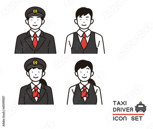 タクシー運転手の上半身のベクターイラスト素材／観光／求人