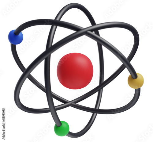 3d science icon of atom