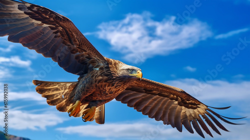 a big bird flying over the sky, generative ai