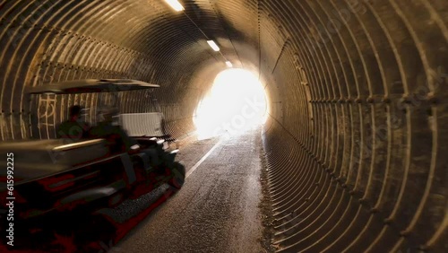 Maui, HI, USA, 2.7.23. Walking out of the tunnel at a hiking trail in Hawaii.