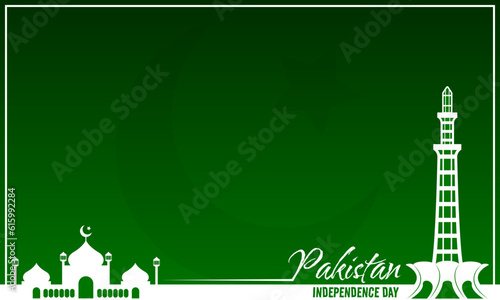 Happy Pakistan Independence Day background with copy space area