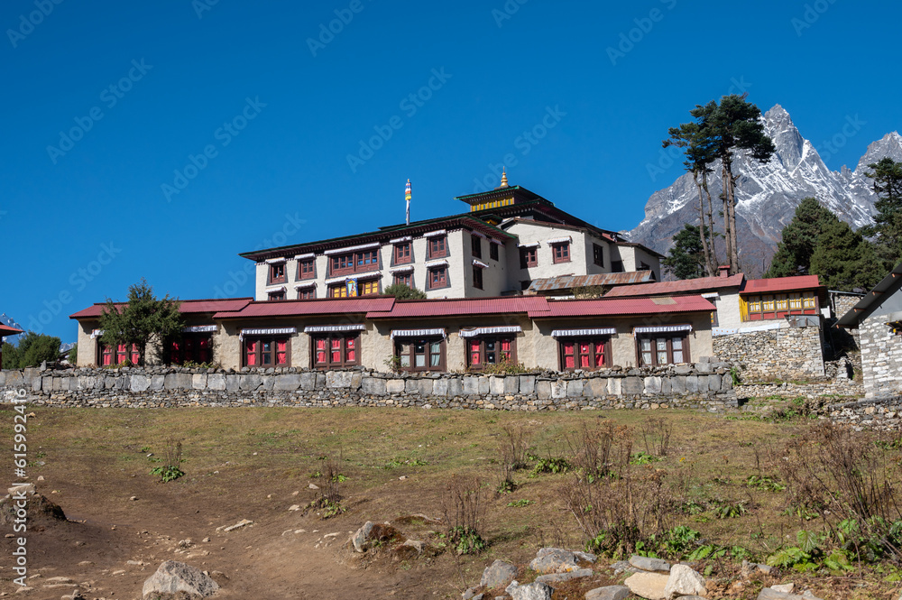 Tengboche monastery is a high altitude Tibetan Buddhist monastery in the Sagarmatha National Park of Nepal.