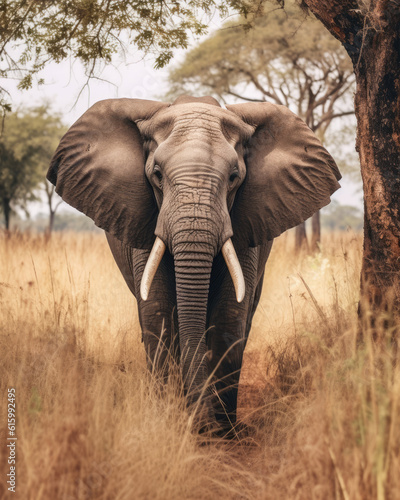 wild elephant walk through the savanna of Tarangire National Park in Tanzania, East Africa © STORYTELLER