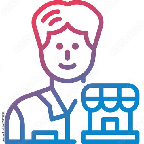 merchant gradient line icon
