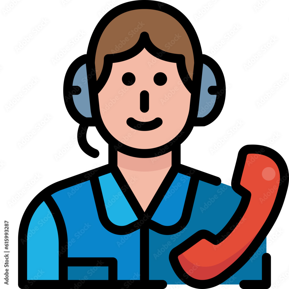 Obraz premium call center filled outline icon