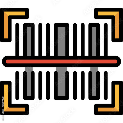 barcode filled outline icon