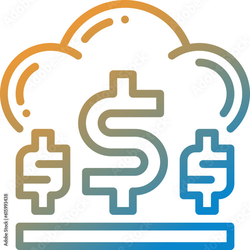 online payment gradient line icon