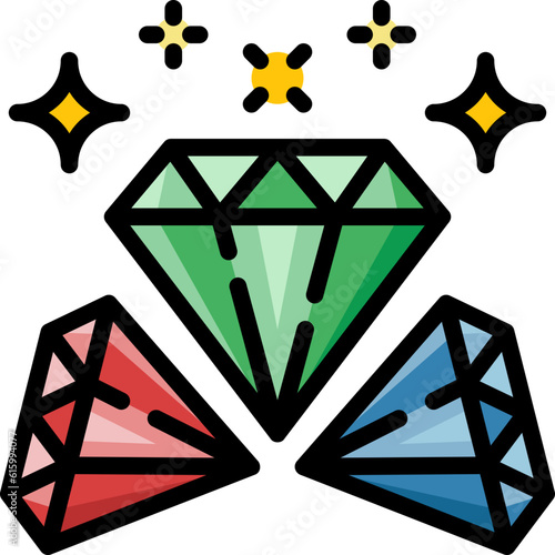 diamond filled outline icon
