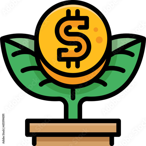 money plant filled outline icon